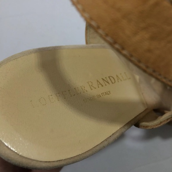 Loeffler Randall leather wood platform heels 7.5 - Picture 7 of 8